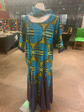 Load image into Gallery viewer, Denim / African Prints Maxi Dress One Size
