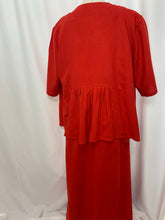 Load image into Gallery viewer, Red Two Pcs Linen Maxi Dress Jacket Set One Size L-XL
