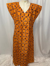 Load image into Gallery viewer, African Print V-Neck Wax Print A-Line Maxi Dress One Size L -XL
